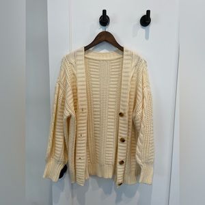 Shein Button Cable Knit Cardigan
